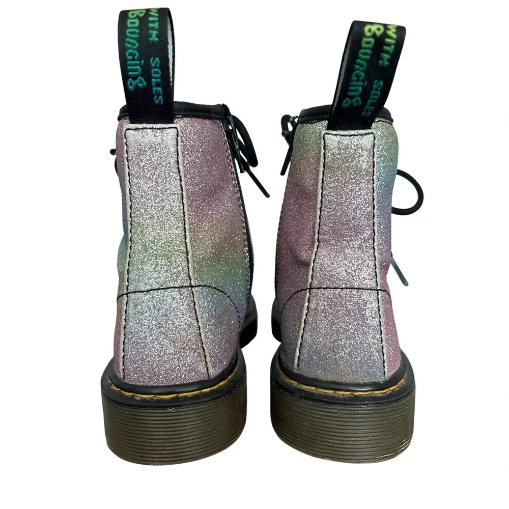 Dr Martens 1460 Rainbow Glitter Lace‎ Up Ankle Boots Kids US 2 UK 1 EU 33